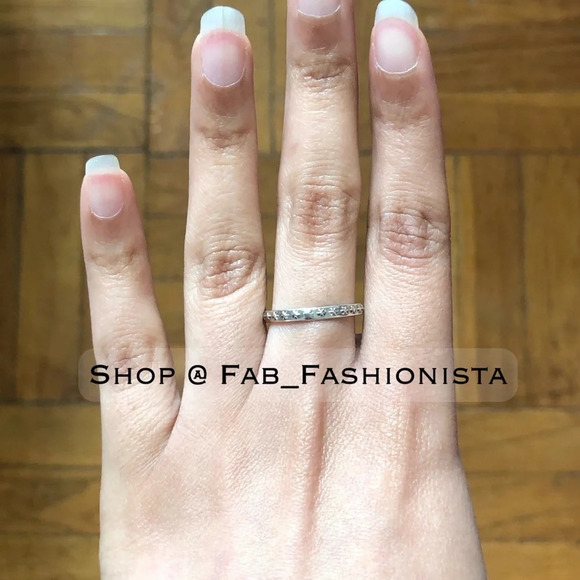 Sterling Silver Stacking Ring with Stars size 8 - Picture 5 of 7